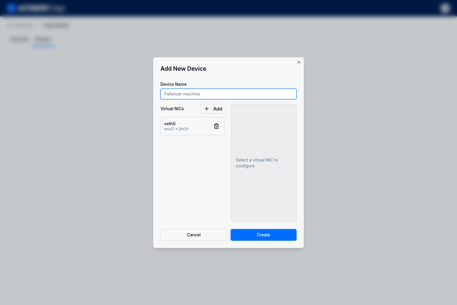 Add New Device dialog