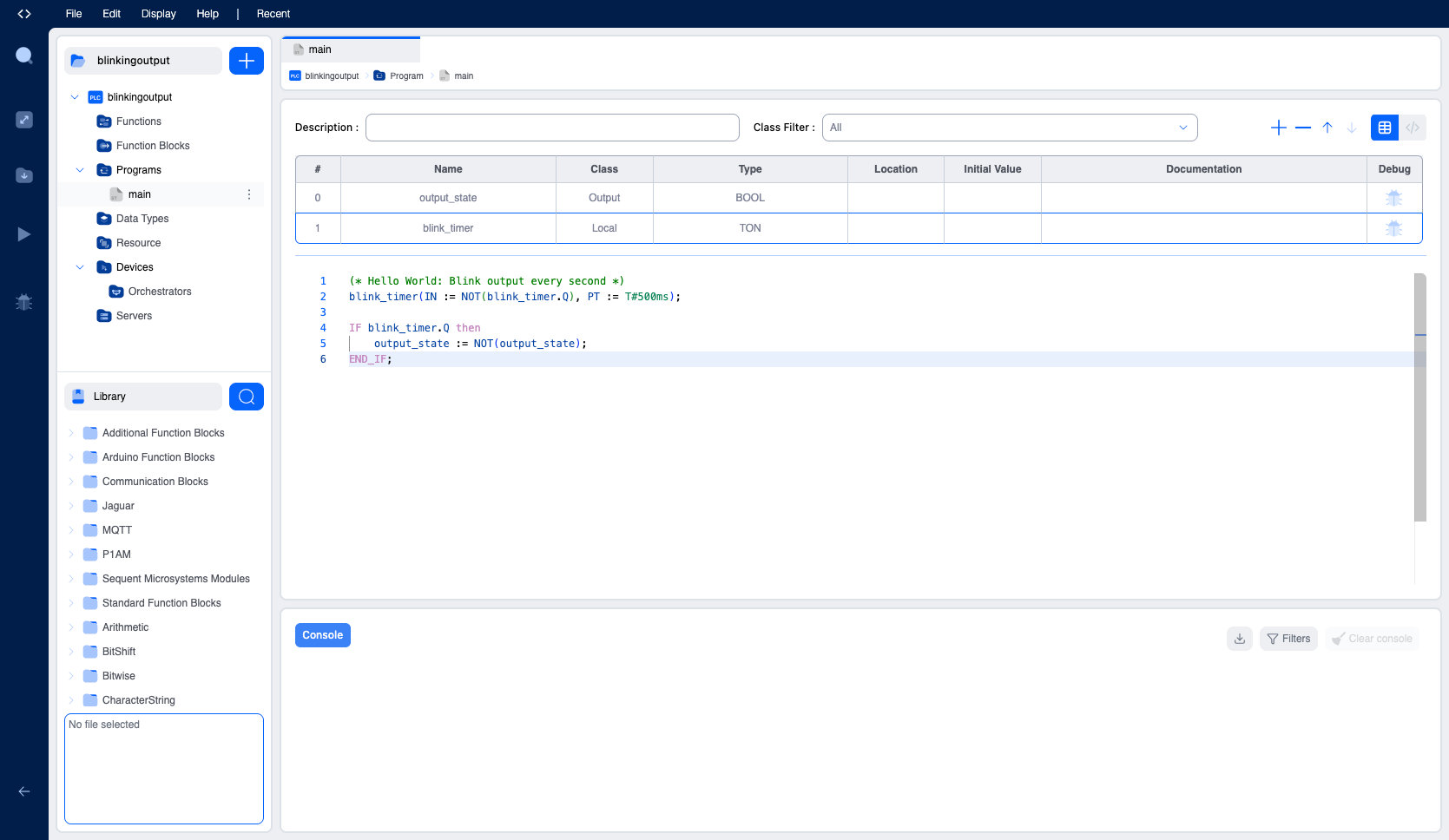 Variables and program code