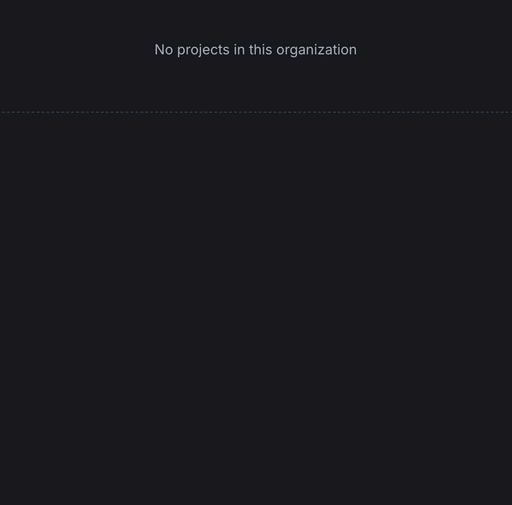 Create Organization modal with name, description, and website fields