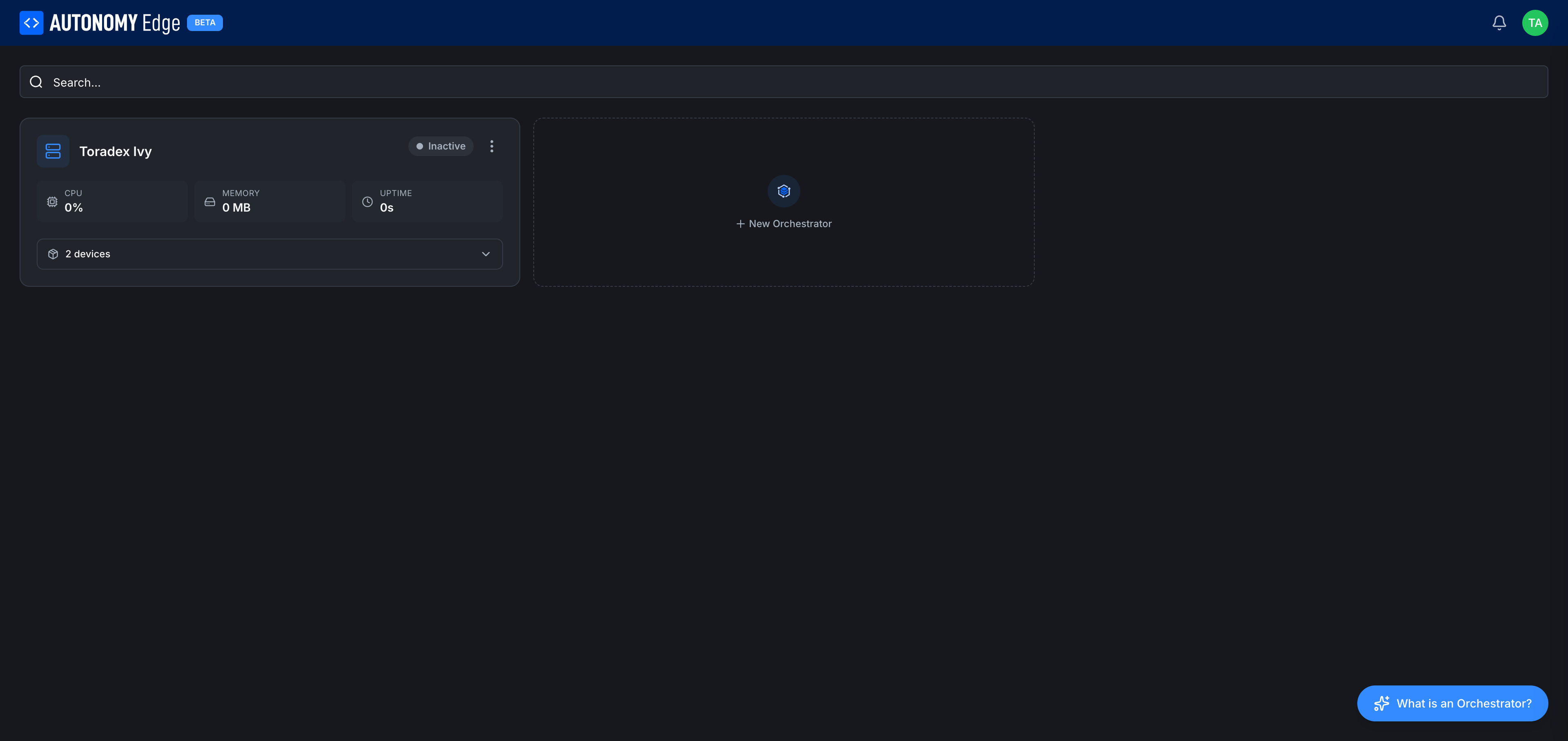 Device card in Inactive state